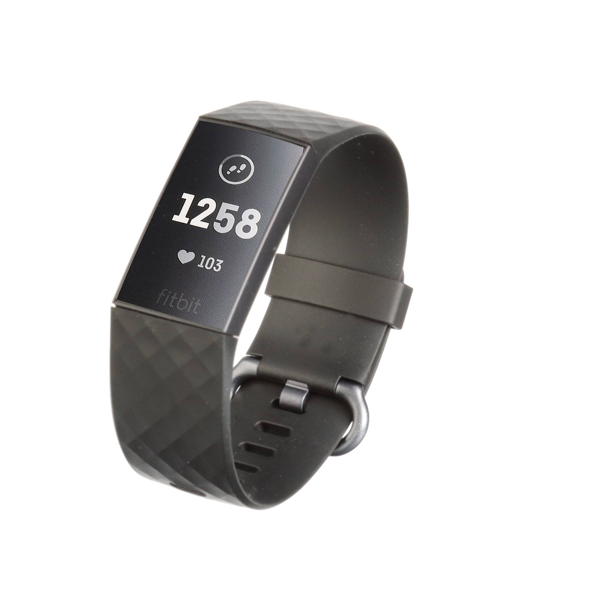 Mobigear Active - Bracelet Fitbit Charge 3 SE en Silicone Souple Fermeture  à boucle - Noir / Bleu 6-521612-2 